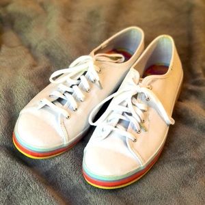 Keds Kate Spade White Canvas Size 11 Rainbow